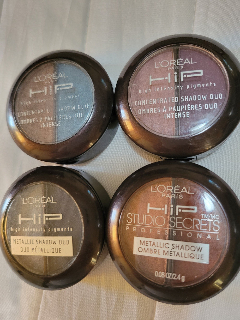 L'Oréal HiP Metallic Shadow Duo Set - Blue, Purple, Brown, Taupe